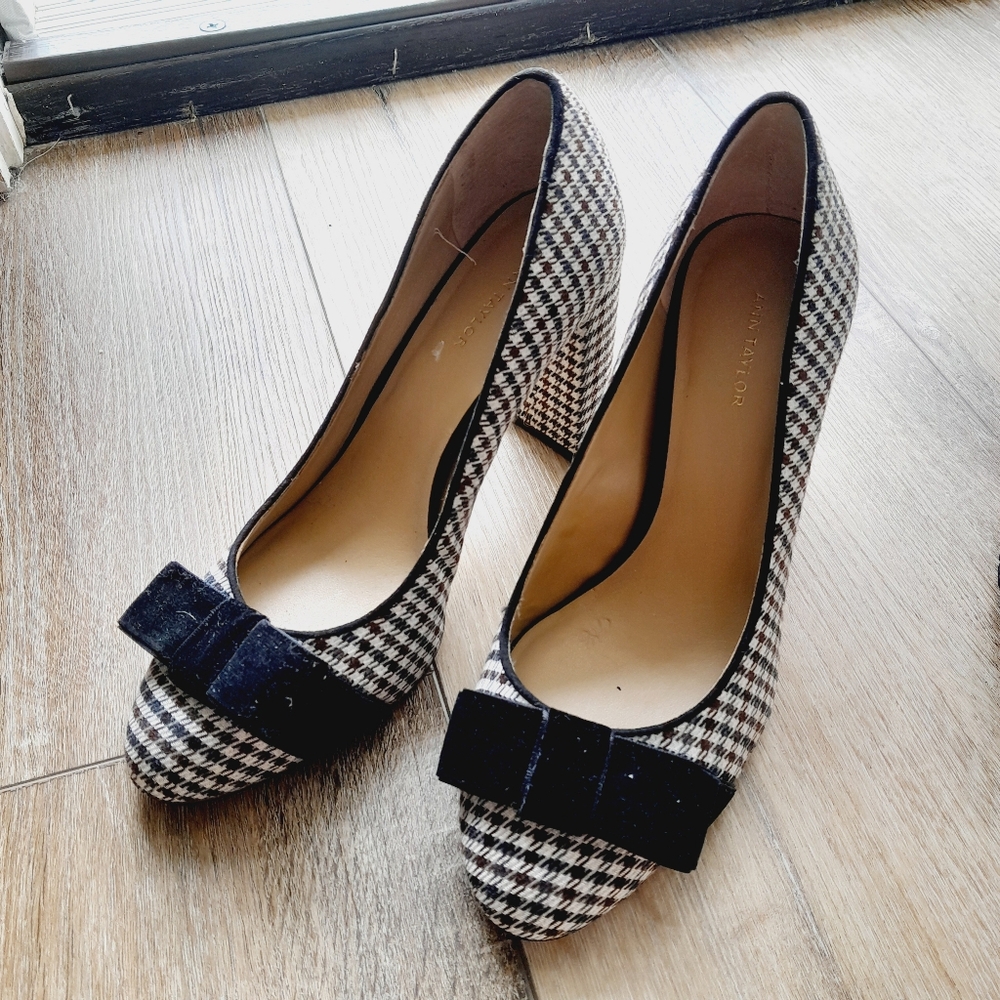 Ann Taylor Elegant Houndstooth High Heels Evening to Business Contemporary Sz: 6